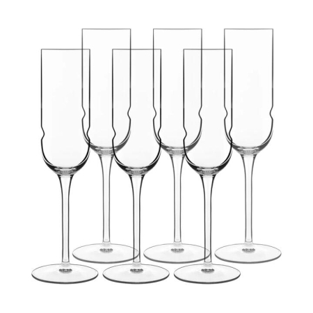 Luigi Bormioli Grandioso Set of 6 Champagne Glasses 210ml