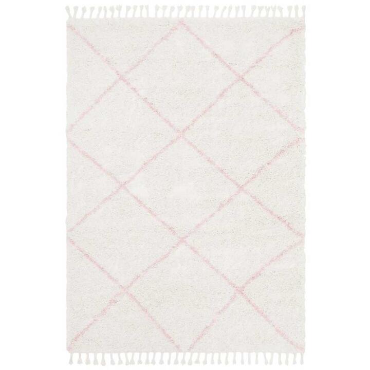 Saffron Plush Diamond Rug 230x160 Size 230X160cm in Pink 100% Polypropylene by Rug Culture-Pink/230 X 160 cm