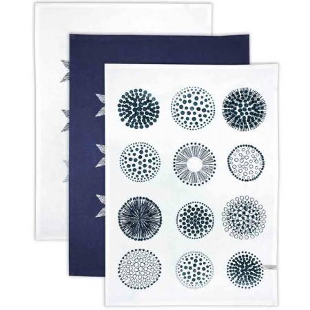 Royal Doulton Pacific Blue Set of 3 Tea Towel Fish Navy