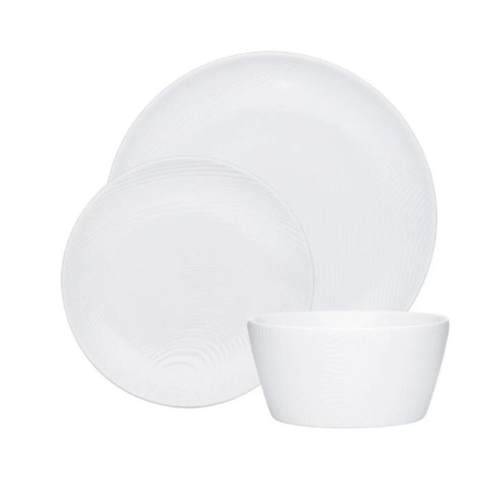 Noritake White On White 12 Piece Dinner Setting