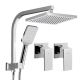 WELS 8'' Rain Shower Head Taps Square Handheld High Pressure Wall Chrome
