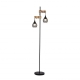 Vienna Slim Standing Floor Lamp Metal Base Dual Twin Lights - Black