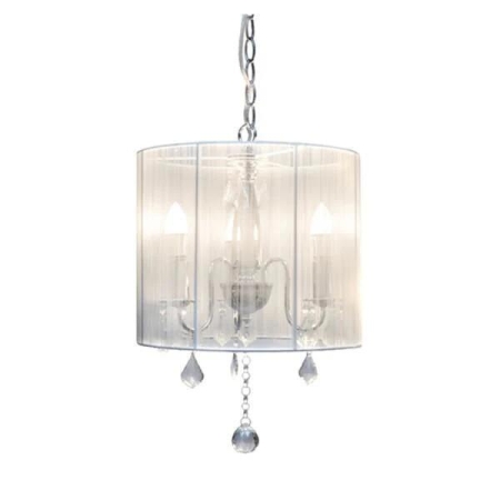 Venice Crystal Chandelier Pendant Light - Chrome / White