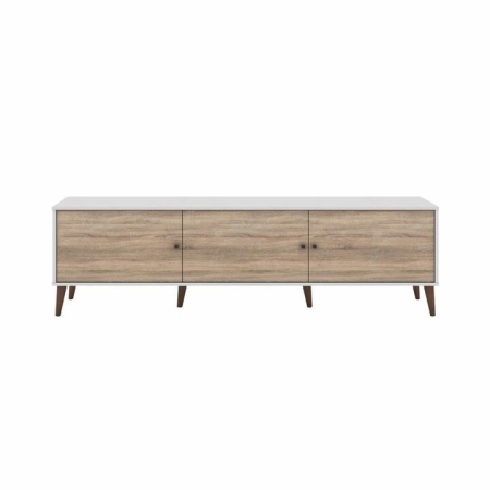Valerie TV Stand Cabinet Entertainment Unit 180cm - Oak & White