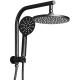 WELS 9'' Rain Shower Head Set Round Handheld High Pressure Wall Black
