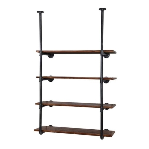 Wall Display Shelves Industrial Bookshelf DIY Pipe Shelf Rustic Brackets