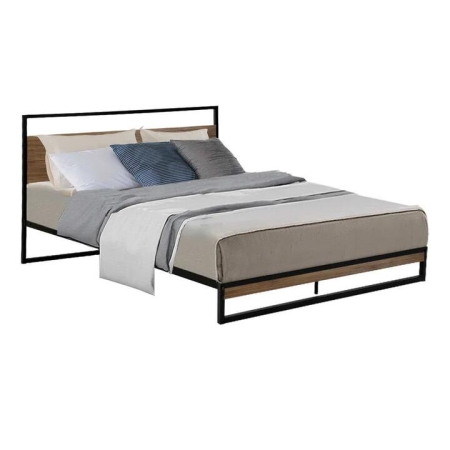 Metal Bed Frame Double Size Mattress Base Platform Foundation Black Dane