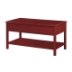 Wyatt Walker Open Shelf Coffee W/ 2-Drawers Table - Red