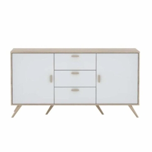 William Sideboard Buffet Unit Chest Of Drawers Storage Cabinet - Oak & White