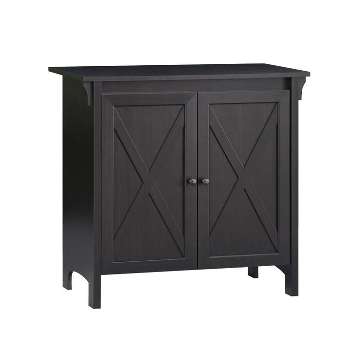 Maestro Furniture Tyann 2-Door Sideboard Multi-Purpose Low Cupboard Storage Cabinet - Espresso