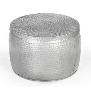 Titan Open-Top Hand Forged Hammered Metal Round Coffee Table