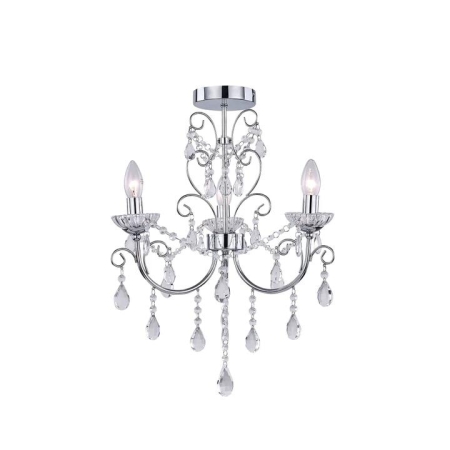Walker Modern Classic 3-Light Hanging Chandelier Lamp Light Chrome Small