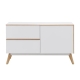Design Square Autumn Scanvinadian Small Sideboard Buffet Unit Storage Cabinet - White/Oak