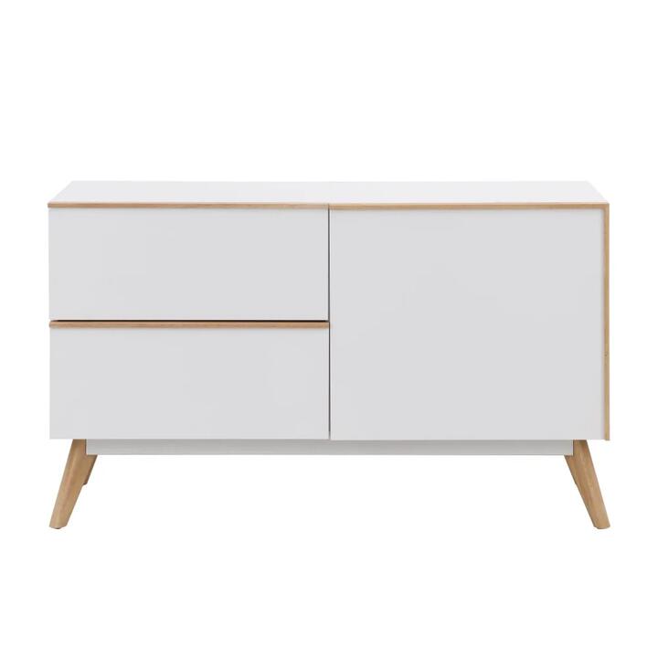 Design Square Autumn Scanvinadian Small Sideboard Buffet Unit Storage Cabinet - White/Oak