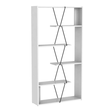 Design Square Xyla Modern 5-Tier Bookcase Display Floating Shelf - White