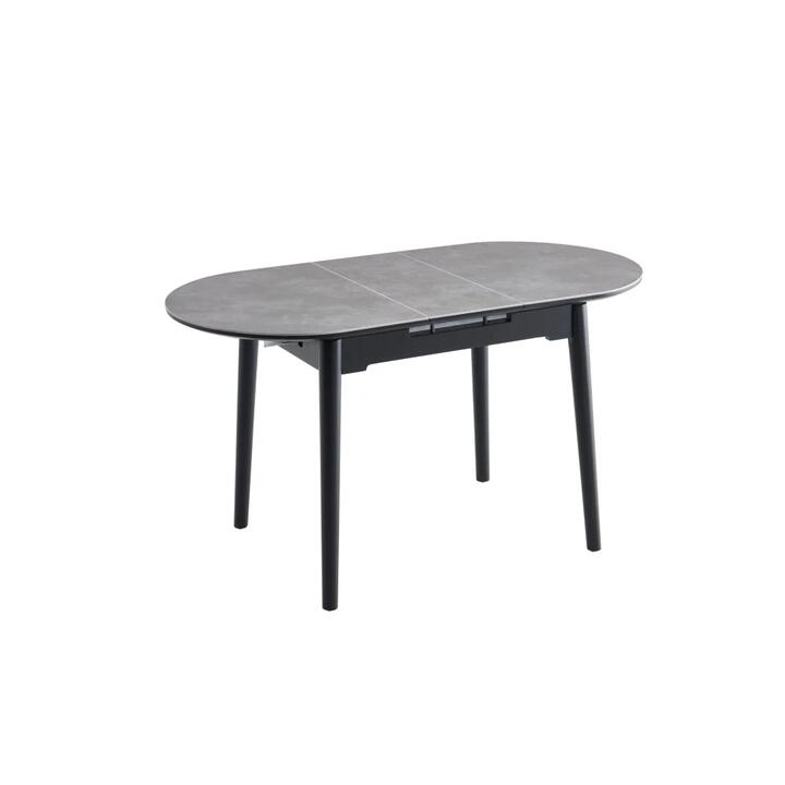 Raimon Furniture Tyron Oval Extension Wooden Ceramic Dining Table 110-140cm - Greystone Ceramic
