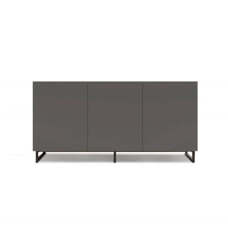 Design Square Zane Buffet Unit Sideboard W/ 3-Doors Storage Cabinet - Walnut/Charcoal