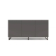 Design Square Zane Buffet Unit Sideboard W/ 3-Doors Storage Cabinet - Walnut/Charcoal