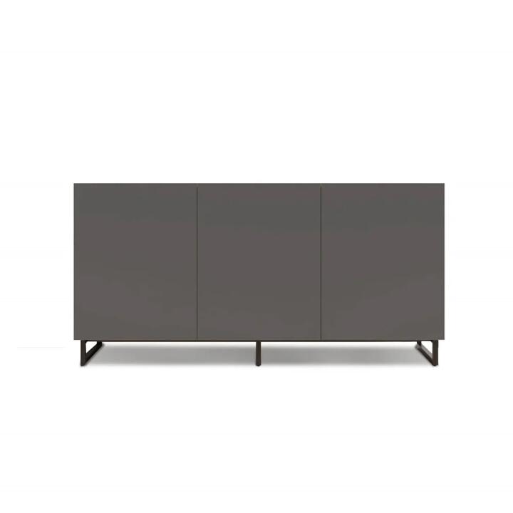 Design Square Zane Buffet Unit Sideboard W/ 3-Doors Storage Cabinet - Walnut/Charcoal
