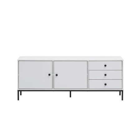Design Square Urbano Low Sideboard Buffet Unit W/ 2-Doors 3-Drawers - White/Black