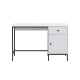 Design Square Urbano Work Computer Home Office Desk W/ 1-Door 1-Drawer - White/Black