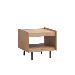 Design Square Tim Wooden Open Shelf Side End Lamp Table - Oak