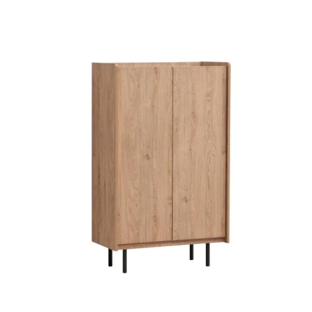 Design Square Tim Tall Cupboard Storage Cabinet W/ 2-Doors - Oak