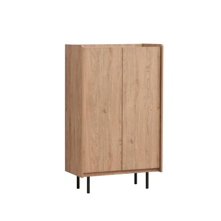 Design Square Tim Tall Cupboard Storage Cabinet W/ 2-Doors - Oak