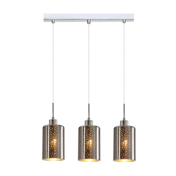 ESPEJO Pendant Lamp Light Interior ES x 3 72W Chrome Glass with Dotted Effect Square Base