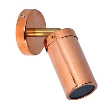 Pillar Light Single Adjustable 12V MR16 Copper IP54 Round Back Plate