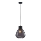 TULIP Pendant Lamp Light Interior ES 72W Black Smoke Wine Glass Ribbed OD200mm x H200mm