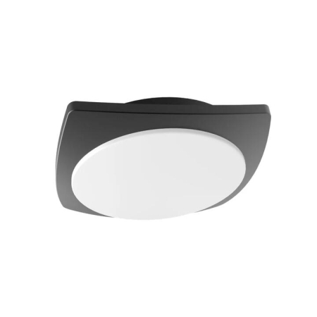 ULAN Wall Light Surface Mounted 20W Square Dark Grey 3000K IP65 Convex Opal Diffuser 980LM