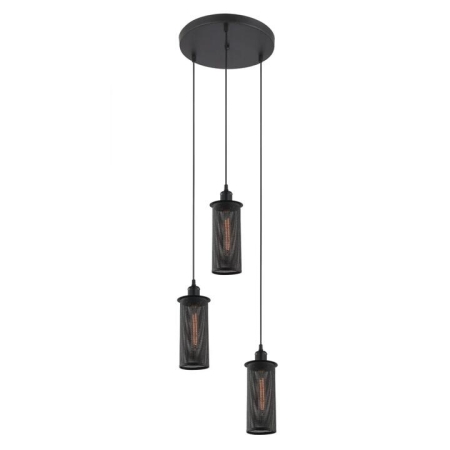 VENETO Pendant Lamp Light Interior ESx3 Black Mesh Oblong x 3 with Round OD320mm