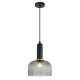 VINTAJ Pendant Lamp Light Interior ES Black Smoky Glass Dome OD200mm