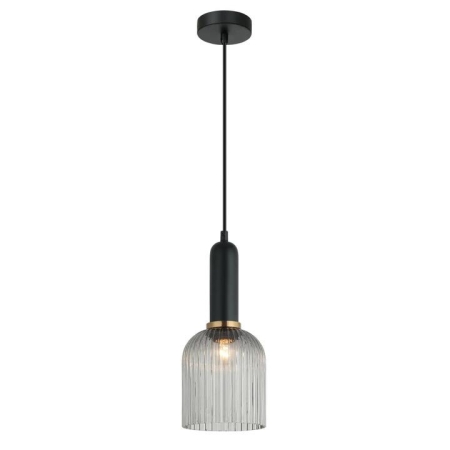 VINTAJ Pendant Lamp Light Interior ES Black Smoky Glass Ellipse OD140mm