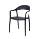 Design Square Set Of 2 Regas Modern Scandinavian Kitchen Dining Arm Chairs - Black