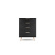 Vienna Wooden Chest of 4-Drawers Tallboy Storage Cabinet - Black/Gold