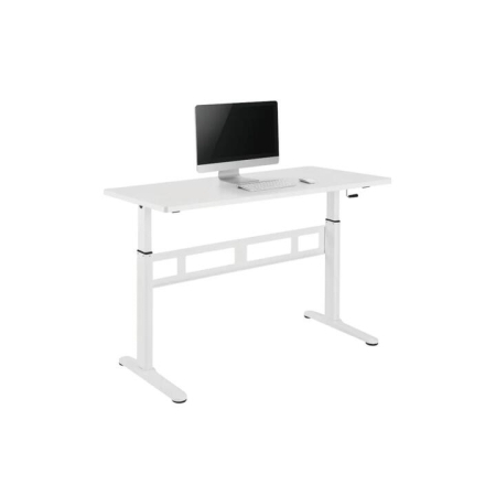 Wind-Up Height Adjustable Sit Stand Computer Work Task Study Office Desk - White - White