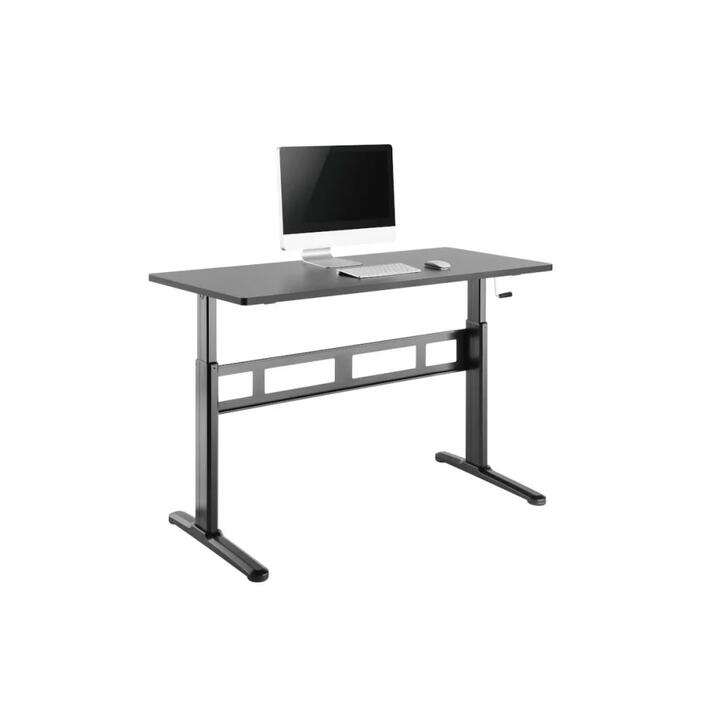 Wind-Up Height Adjustable Sit Stand Computer Work Task Study Office Desk - Black - Black