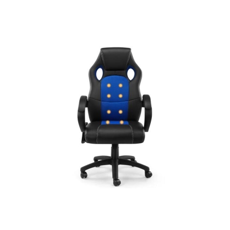 Trooper PU Leather Office Computer Work Task Gaming Massage Chair - Blue - Blue
