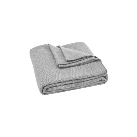 Trafalgar Herringbone Wool Blanket - Grey