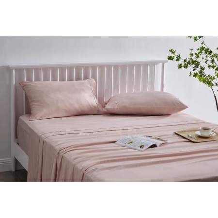 Trafalgar Brooklyn Bamboo Cotton Bed Sheet Set - Dusty Pink