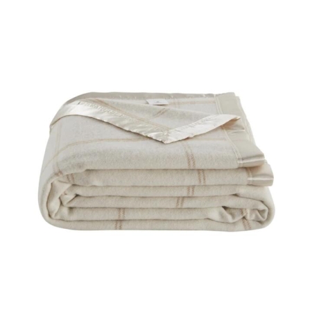 Trafalgar Merino Wool Blend Blanket - Cream