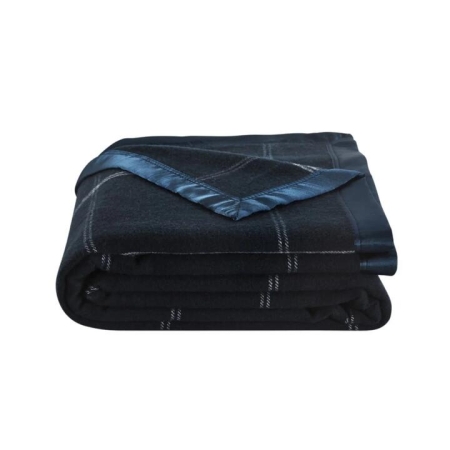 Trafalgar Merino Wool Blend Blanket - Navy