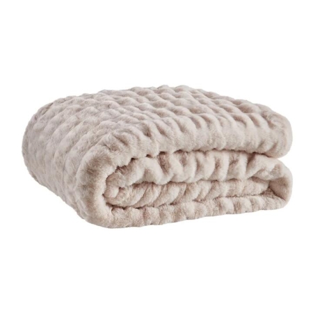 Trafalgar Rouched Faux Fur Blanket - Pink