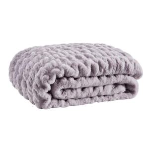 Trafalgar Rouched Faux Fur Blanket - Lilac