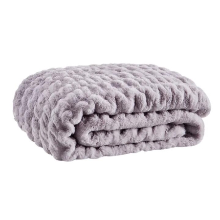 Trafalgar Rouched Faux Fur Blanket - Lilac