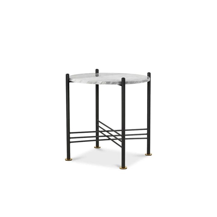 United Strangers Daddy O Round End Lamp Side Table - Italian Grey Marble