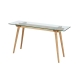Valparaiso Glass Top Hallway Console Hall Table Wooden Legs - Natural
