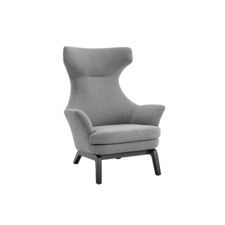 Tulip Tall High Back Fabric Relaxing Lounge Accent Armchair - Charcoal - Grey